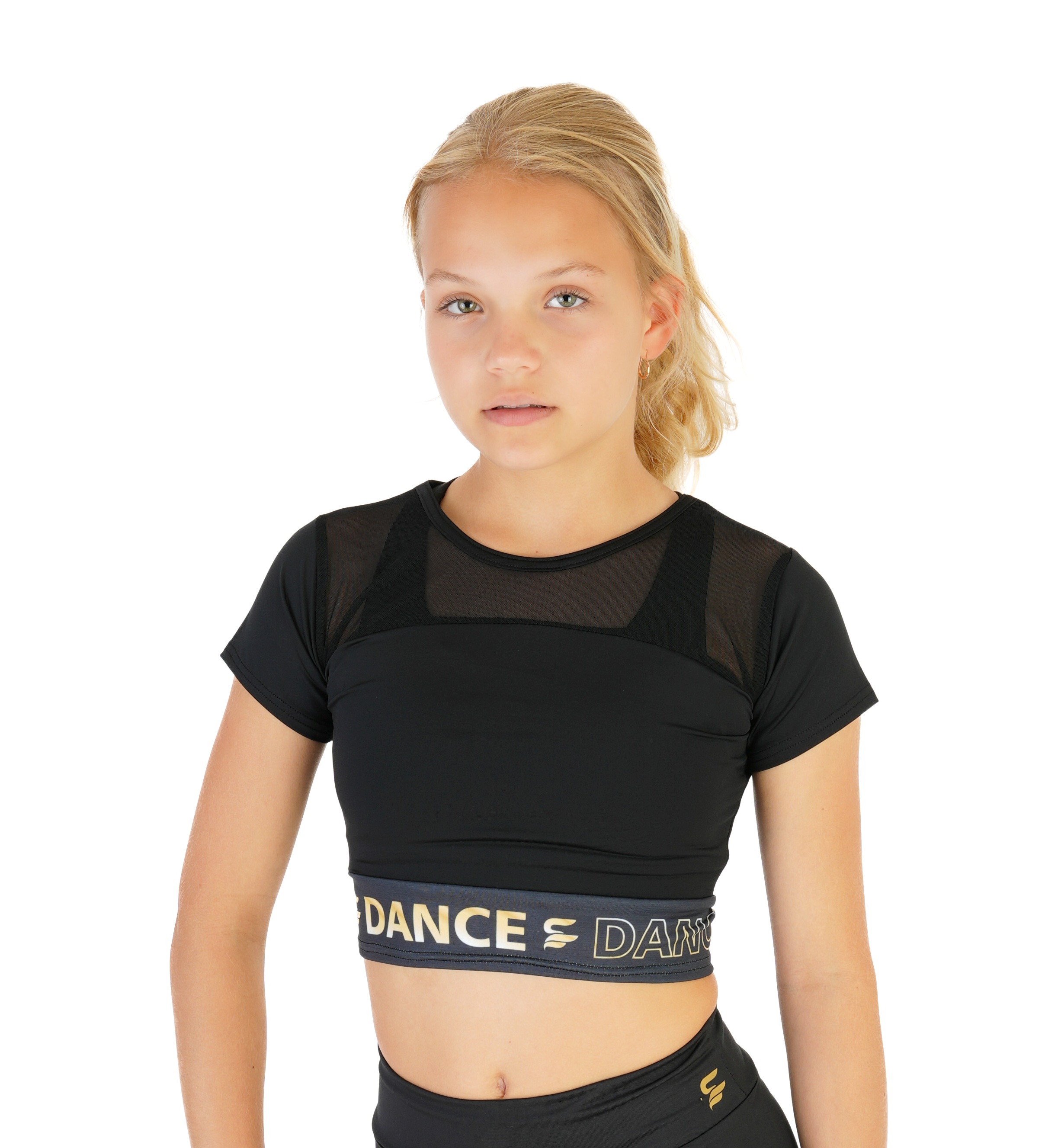 Crop top triko, zlaté Dance